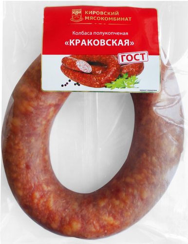 

Колбаса полукопченая МК КИРОВСКИЙ Краковская, категория Б, ГОСТ, весовая
