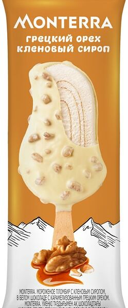 Мороженое Monterra Пломбир Грецкий орех-Кленовый сироп 69г