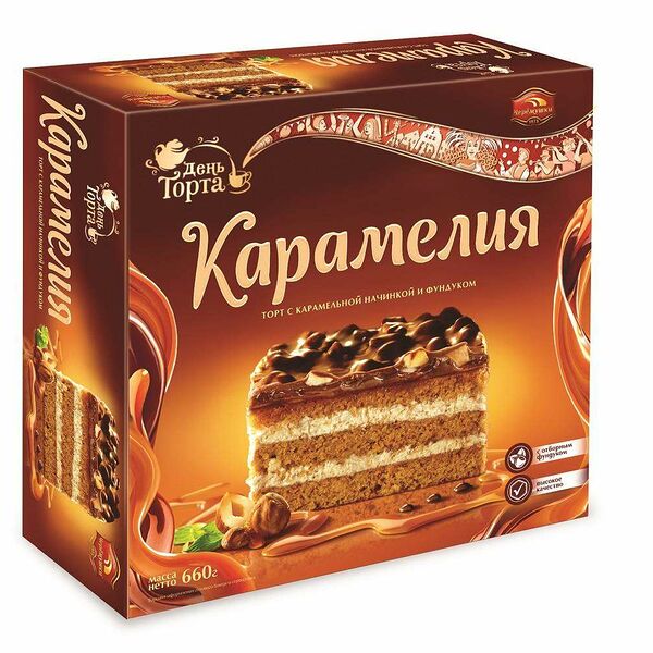 Торт Карамелия Черёмушки с карамельной начинкой и фундуком