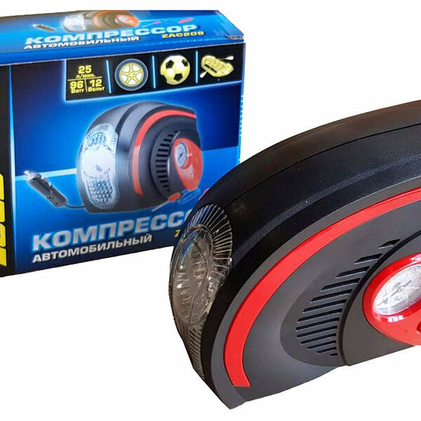 Компрессор ZAC209 автомобильный с фонарем Zeus 