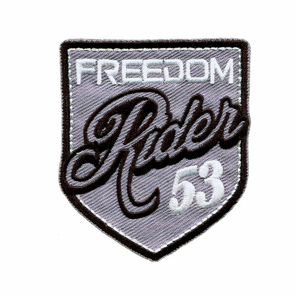 922013 Термоаппликация ярлык RIDER, серый/черный/белый цв. 1шт. Prym