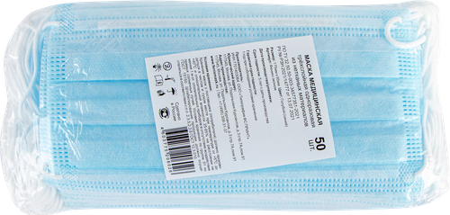 

Маска медицинская одноразовая Феникс эконом 3-слоя из нетканых материалов 175ммх9, 50шт