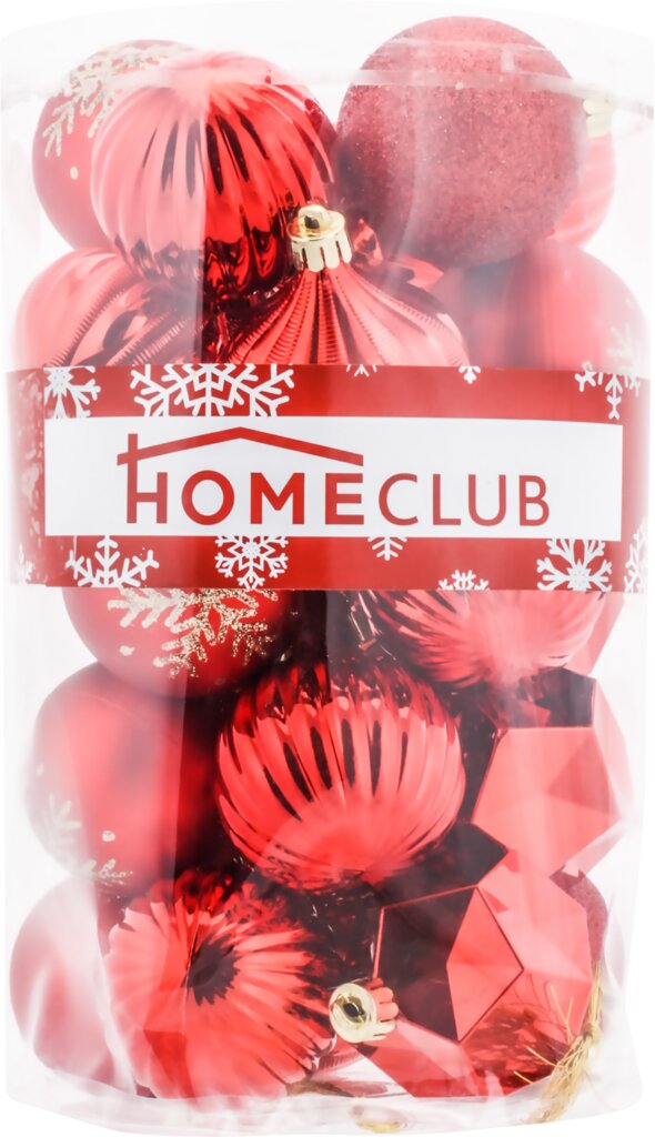 

Набор елочных шаров HOMECLUB Классическое рождество d=6см, разной фактуры, пластик, 25шт