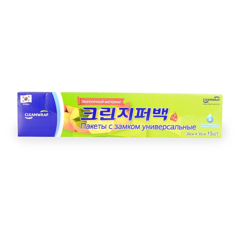 

Пакеты Cleanwrap c двойным замком универсальные 15 шт. 30 х 35 см