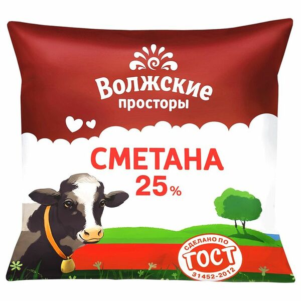 Сметана Волжские Просторы 25%