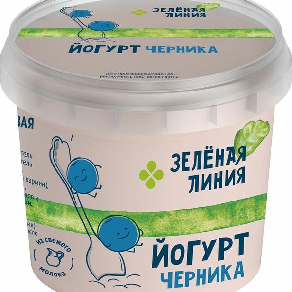 Йогурт Зелёная Линия черника 2.8% 315г