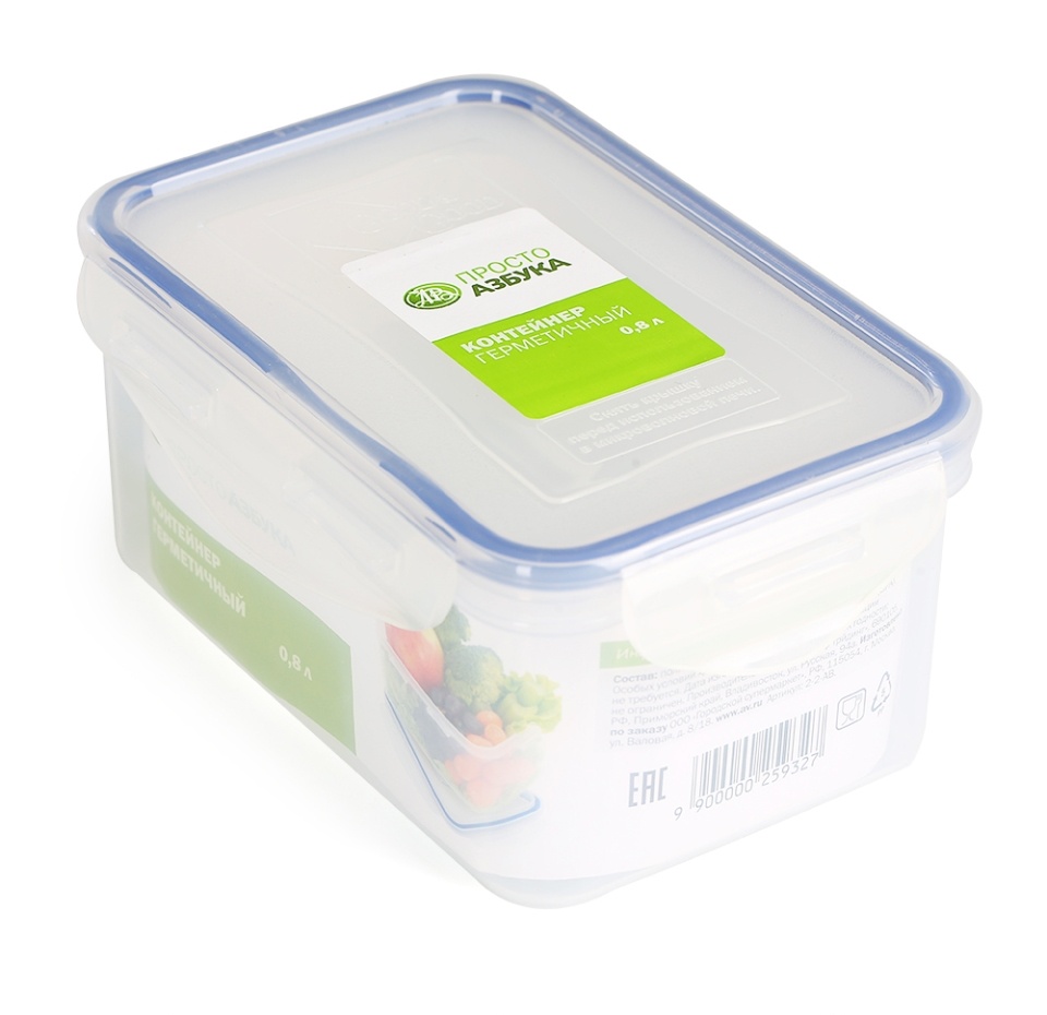 

Контейнер для хранения пластиковый прямоугольный Просто Азбука 0.8 л