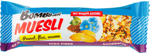 

Батончик злаковый Bombbar без сахара арахис 45 г