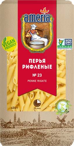 

Макароны Ameria Перья рифленые № 23 400 г