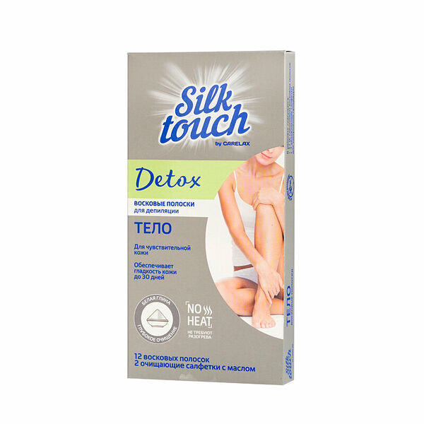 Восковые полоски Carelax Silk Touch Detox Тело 12 шт