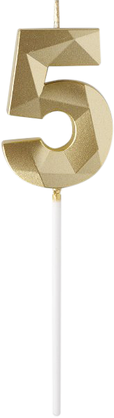 Свеча-цифра 5 Пакетико металлик Brilliant