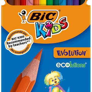 Карандаши цветные Bic Kids Evolution ударопрочные, 12 цветов