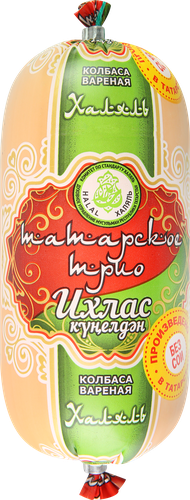 

Колбаса вареная ТАТАРСКОЕ ТРИО Ихлас Кунелден, 400г