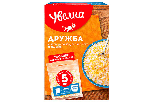 Смесь риса и пшена Увелка Дружба, 5×80 г