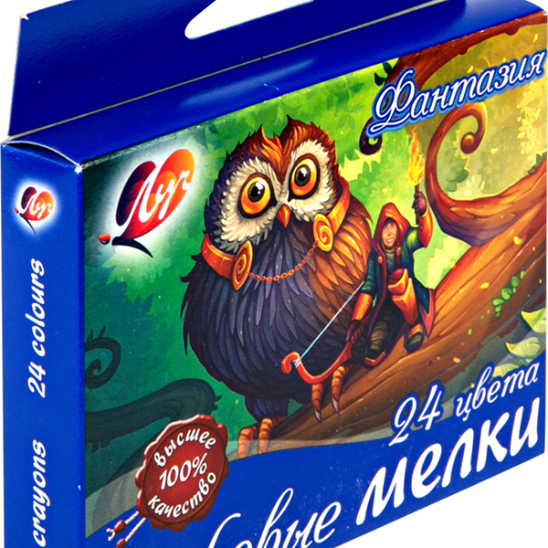 Мелки восковые Фантазия на масляной основе  ТМ Луч, 24 цвета