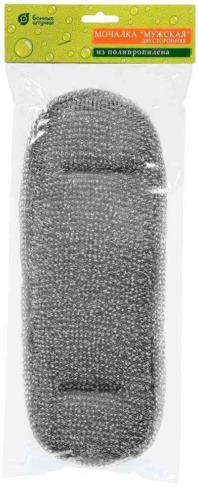 

Мочалка для душа мужская двусторонняя Банные штучки, 37×13 см