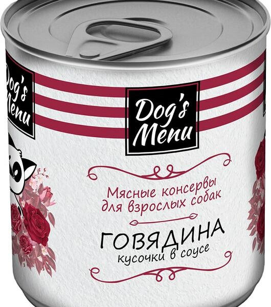 Влажный корм для собак Dogs Menu с говядиной 750г