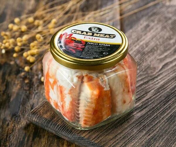 Крабовое мясо в стекле 400г