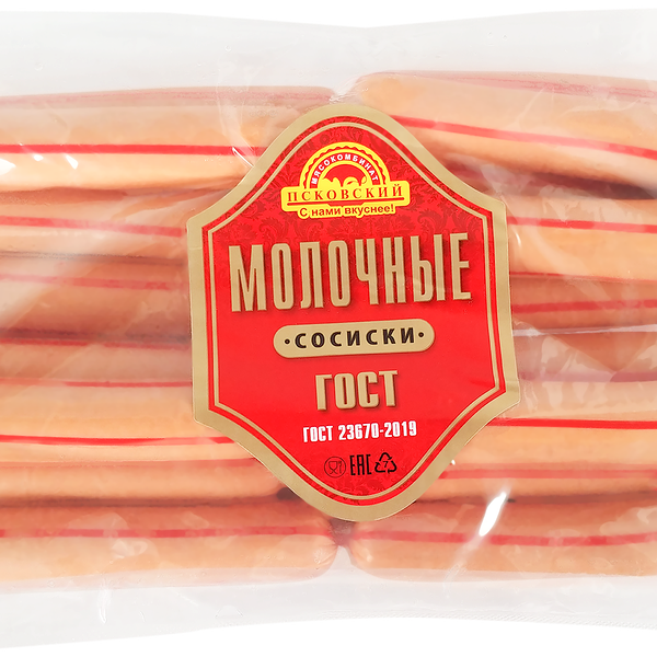 Сосиски МК ПСКОВСКИЙ Молочные ГОСТ, 960г