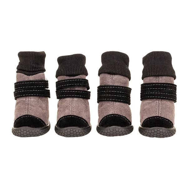 Ботинки высокие на липучках для собак S черный (унисекс)