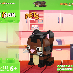 Конструктор KIBOX Кот Сиам, 131 деталь, Арт. 3305