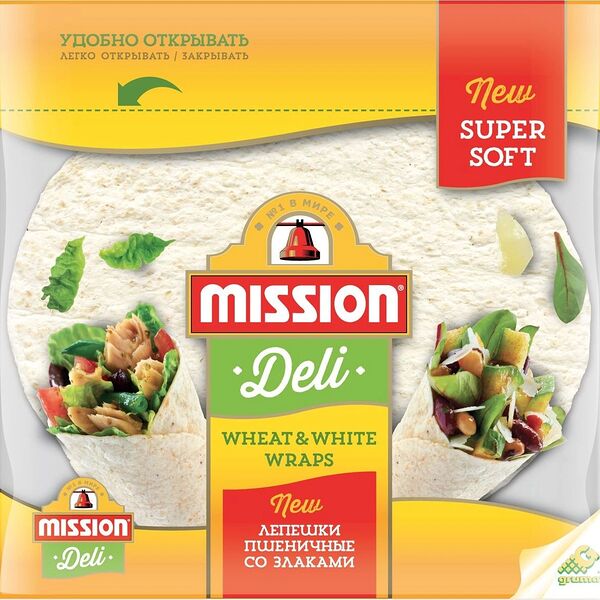 Лепешки Mission Тортильи Deli пшеничные со злаками