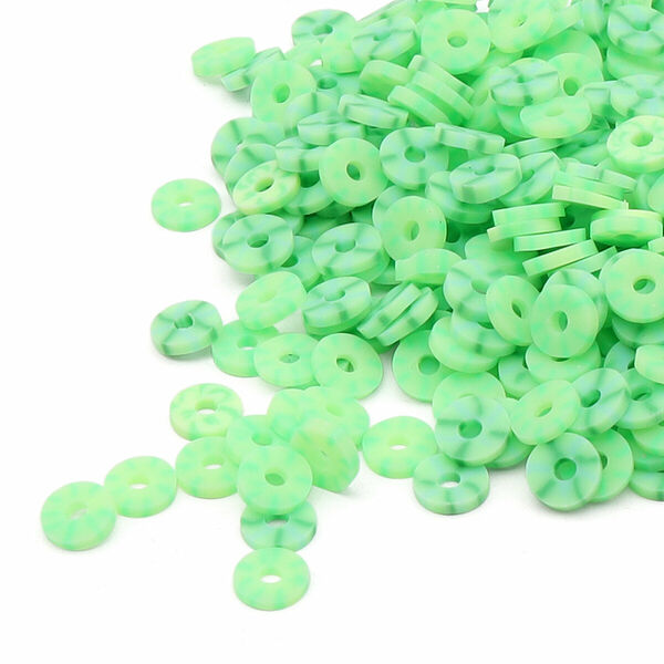 Бусины плоские из полимерной глины 6мм 20г, Astra&Craft(B15 зеленый пестрый микс)