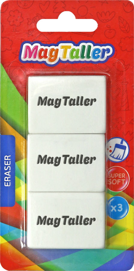 

Ластик MagTaller Kumi белый, 3 шт.