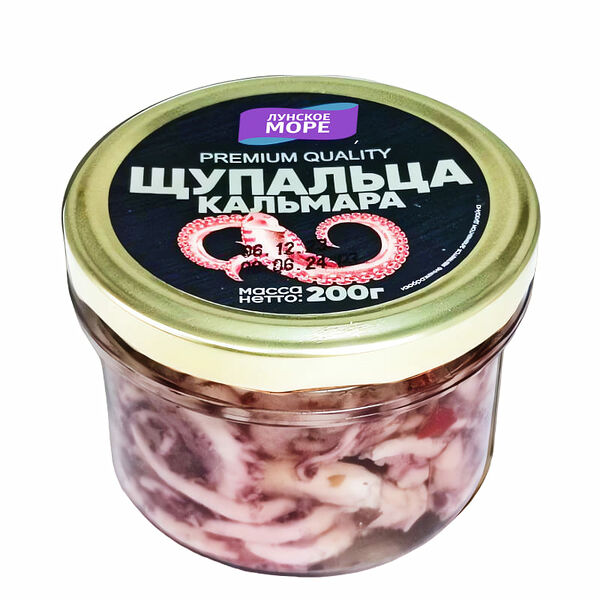 Щупальца кальмара в масле с копченой паприкой отварные, маринованные, Лунское море, 200 г