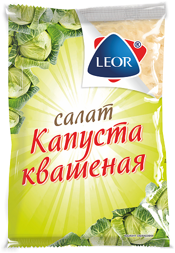 Салат КАПУСТА квашеная Леор Пластик пакет вес 0,5 кг