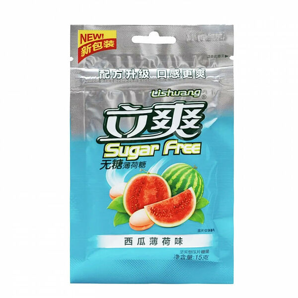 Леденцы мятные без сахара со вкусом арбуза Lishuang, 15 г