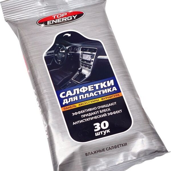 Влажные салфетки Top Energy для пластика 30шт