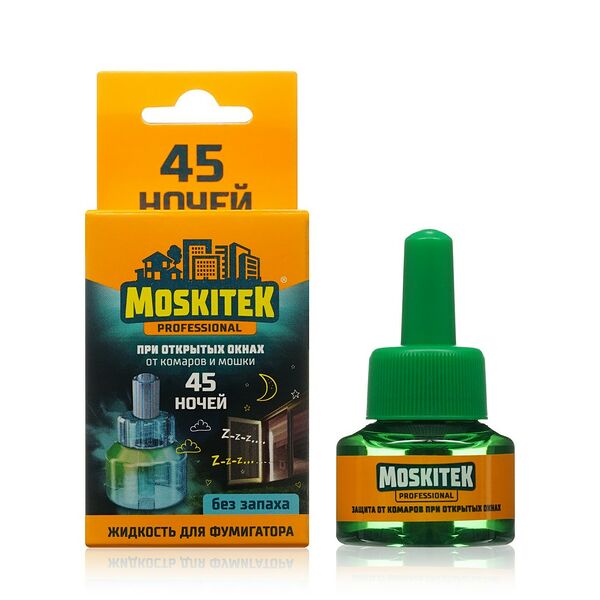 Жидкость для фумигатора от комаров Moskitek Extra 45 ночей