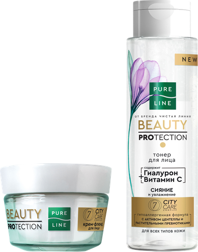 

Чистая Линия Набор: Pure Line Beauty Protection Крем-флюид для лица 45 мл, Тонер для лица 190 мл