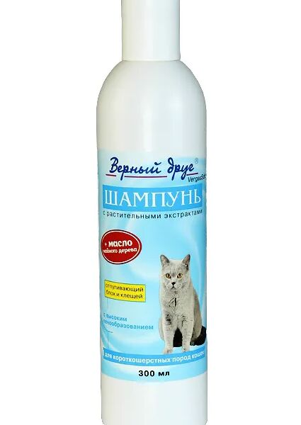 Шампунь для короткошерстных пород кошек от блох и клещей