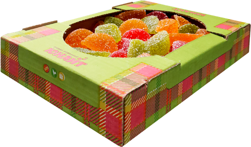 

Мармелад желейный ЮНАЙТ Мармеладные дольки, ассорти, со вкусом апельсин, дыня, клубника, яблоко, 500г