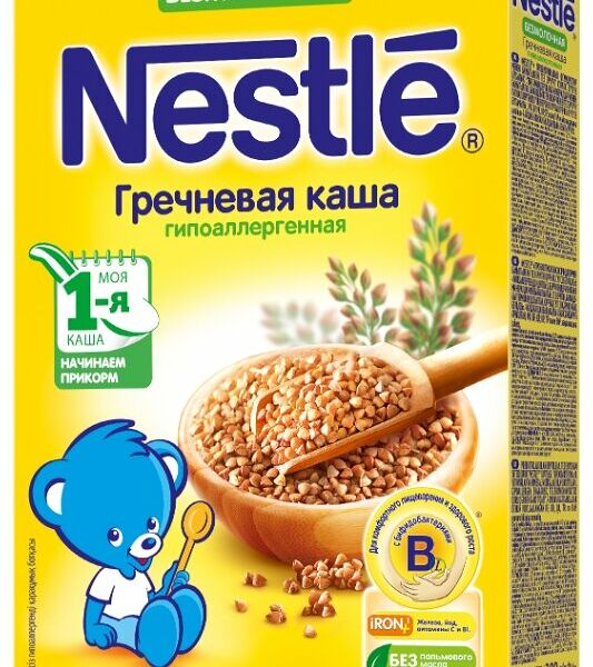 Детская каша гречневая безмолочная Nestle гипоаллергенная с 4 месяцев