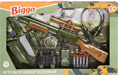 

Набор игровой Bigga Военный 15 предметов