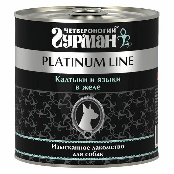Корм для собак Четвероногий гурман Platinum Line Калтыки и языки