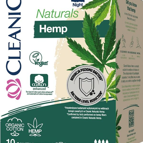 Прокладки Cleanic Naturals Organic Cotton&Hemp ночь 10шт