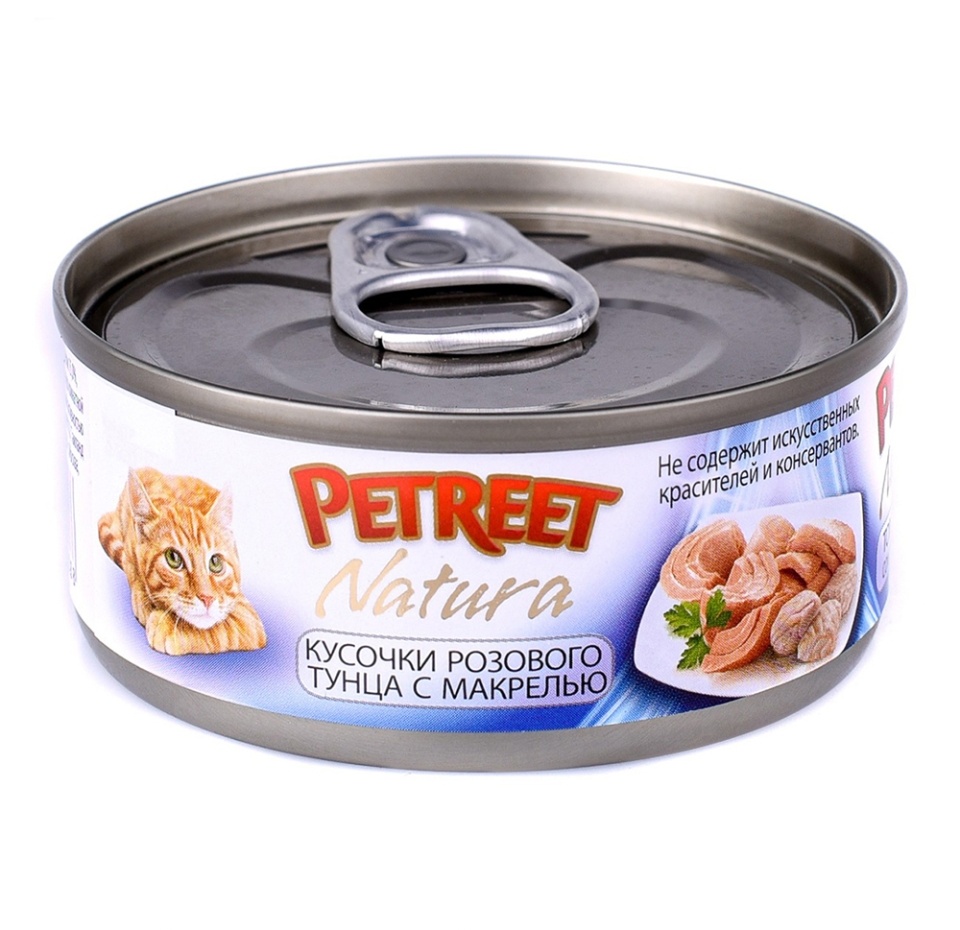 

Консервы для кошек Petreet Розовый тунец с макрелью 70 г