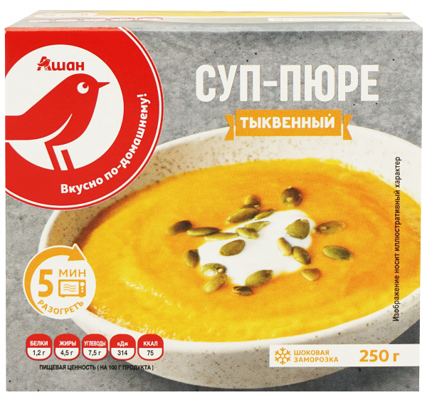 Суп пюре АШАН Красная птица Тыквенный