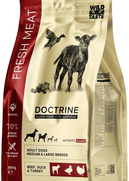 Сухой корм для собак Doctrine для средних и крупных со свежим мясом говядины и утки 800г