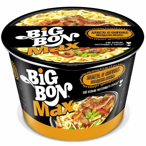 Лапша быстрого приготовления Big Bon с соусом с говядиной гриль, 95г