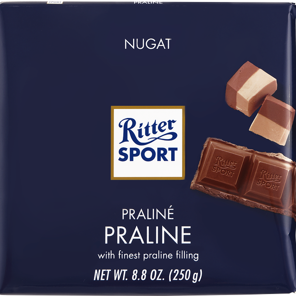 Шоколад молочный RITTER SPORT Шоколадно-ореховый десерт с пралиновой начинкой, 250г
