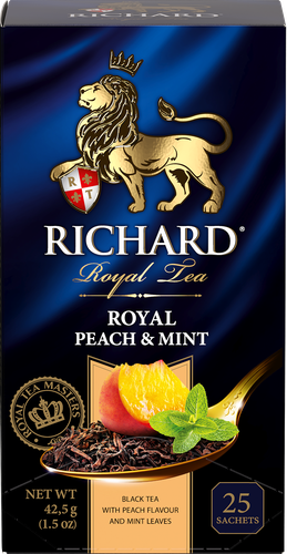 

Чай черный Richard Royal Tea Royal Peach & Mint 25 саше 42.5 г