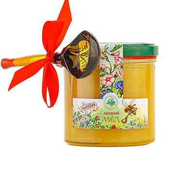 Мёд Алтайский лесной с деревянной ложкой, «Зелёная гора»