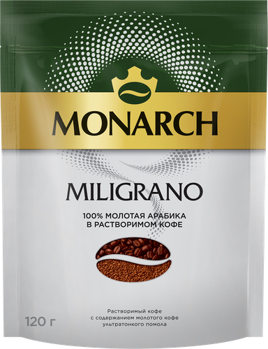 

Кофе Monarch Miligrano растворимый c добавлением жареного молотого 120 г