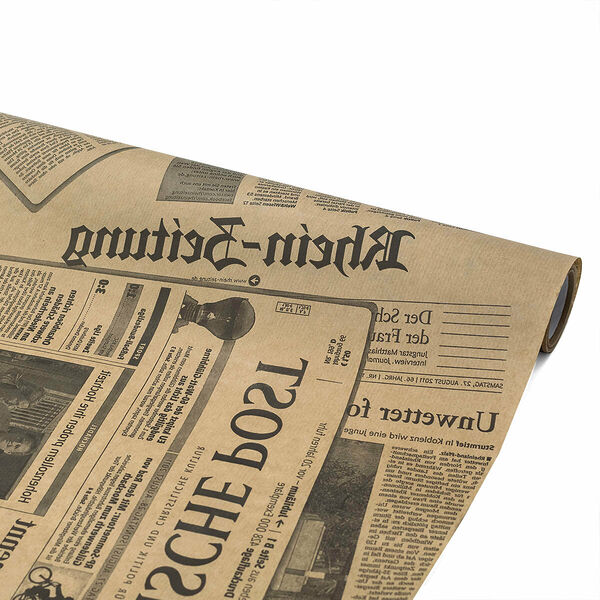 55331 Бумага крафт 40г/м2, 70см*10м, Газета, черный