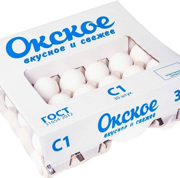 Яйцо куриное Окское С1 белое 30 шт.